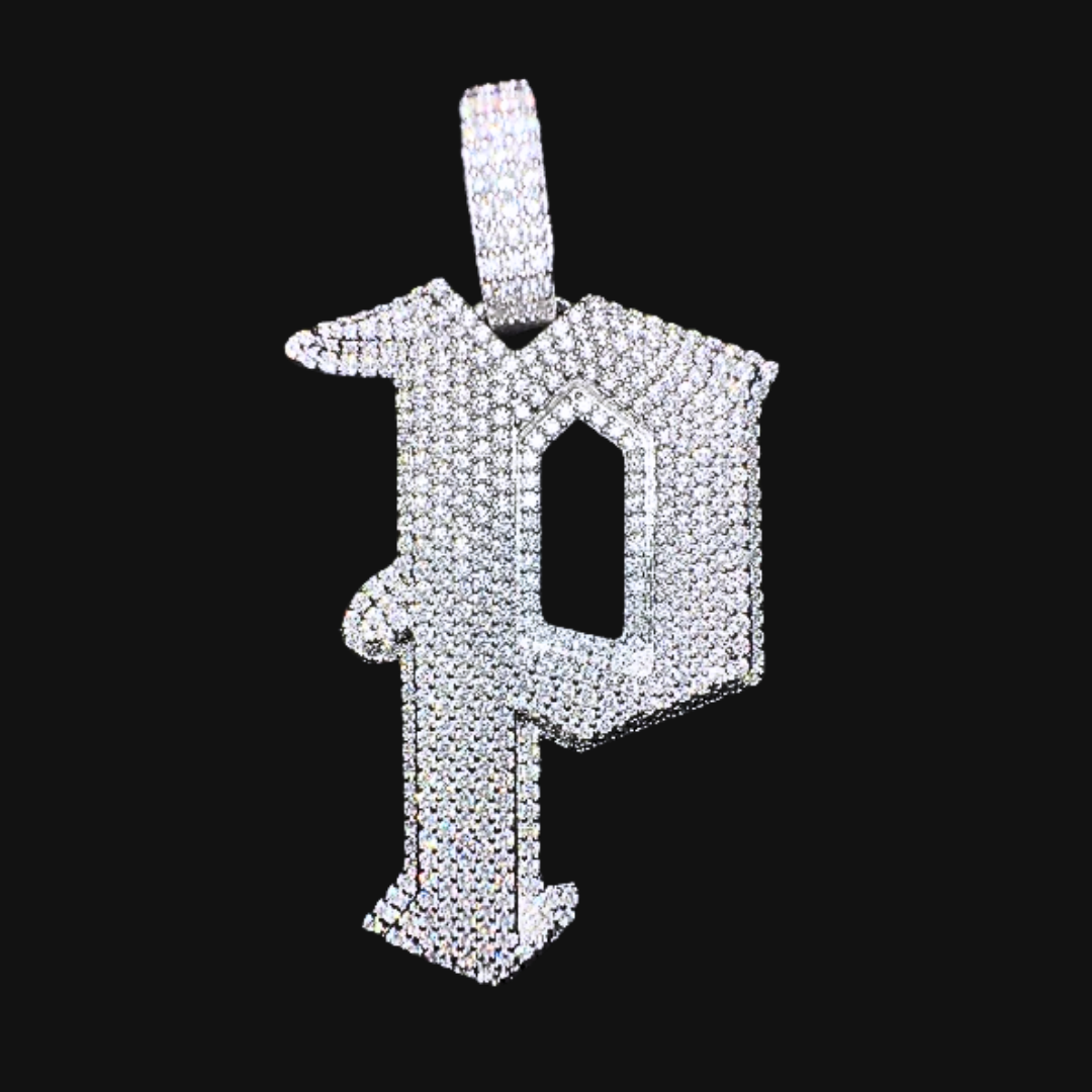 custom silver iced out pendant moissanite real mens