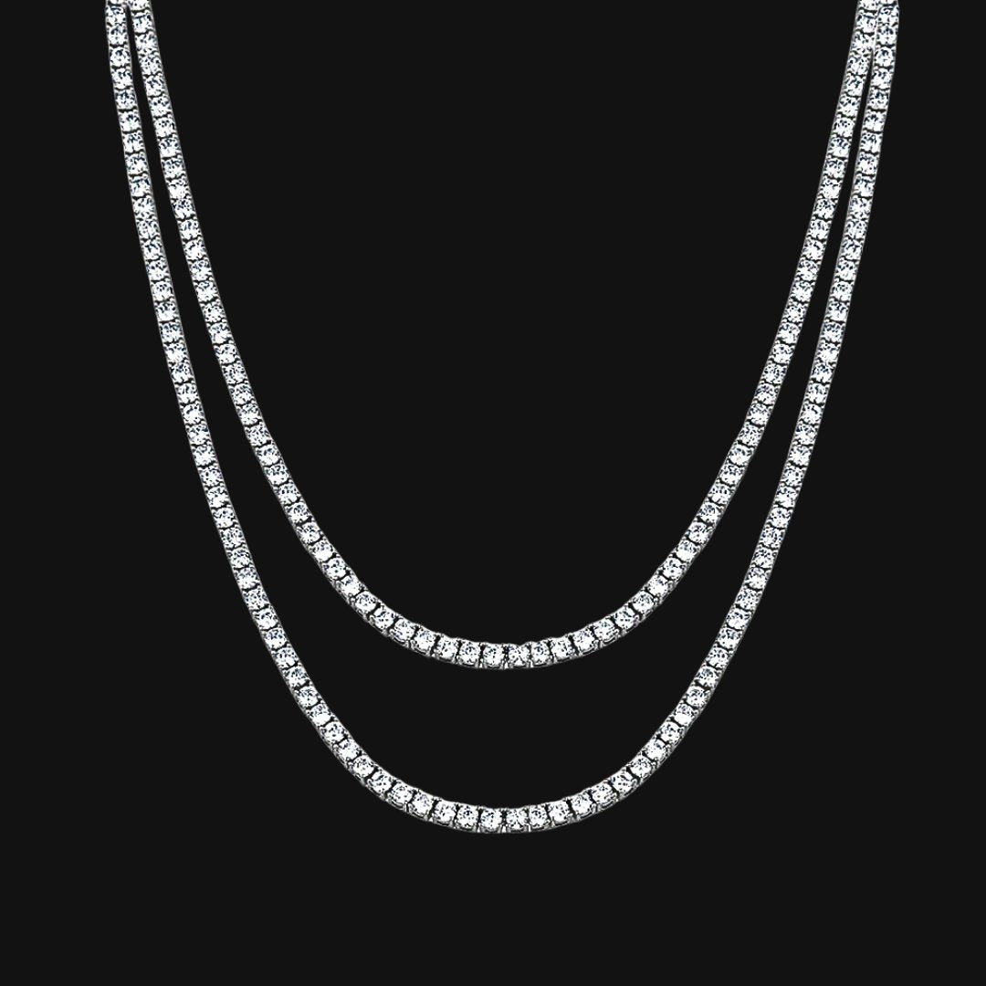 tennis necklace silver chain women jewelry moissanite